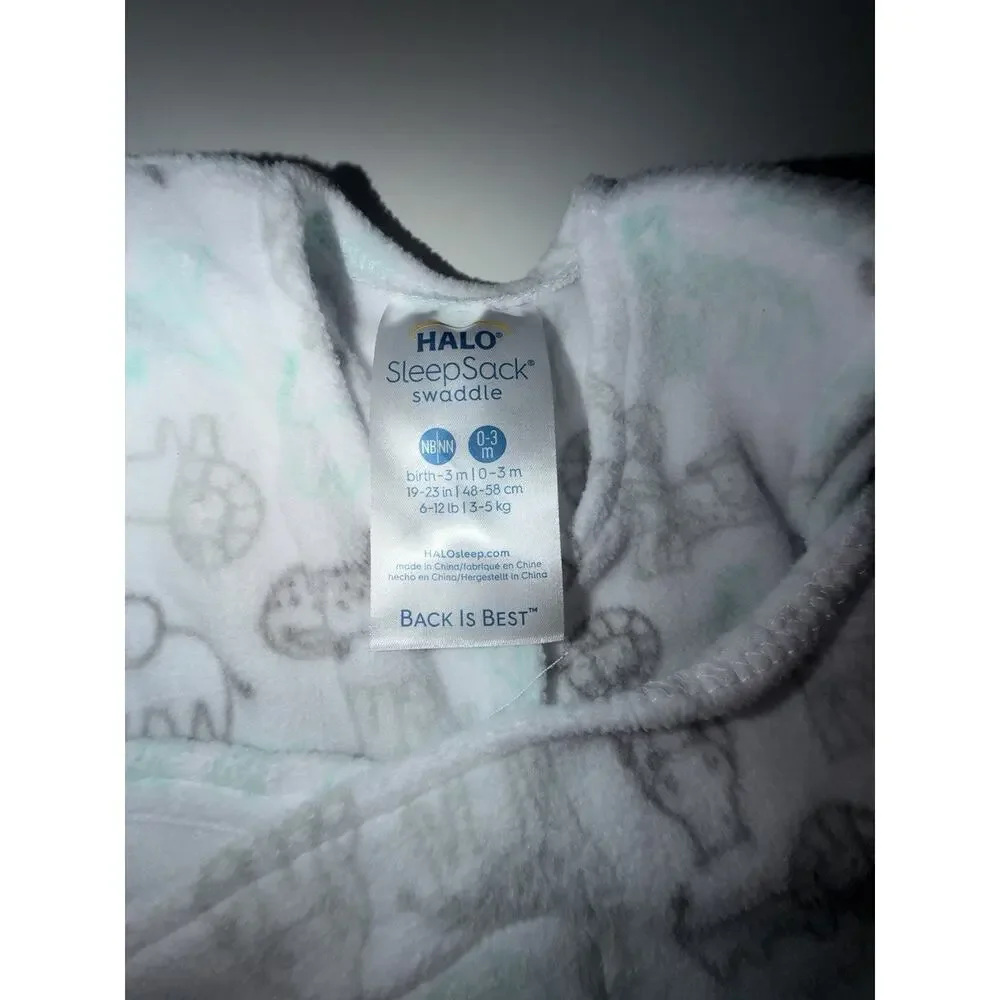 HALO Baby Micro-Fleece 3.0 TOG Sleepsack Swaddle Wrap Animal Addiction 0 3 Mo